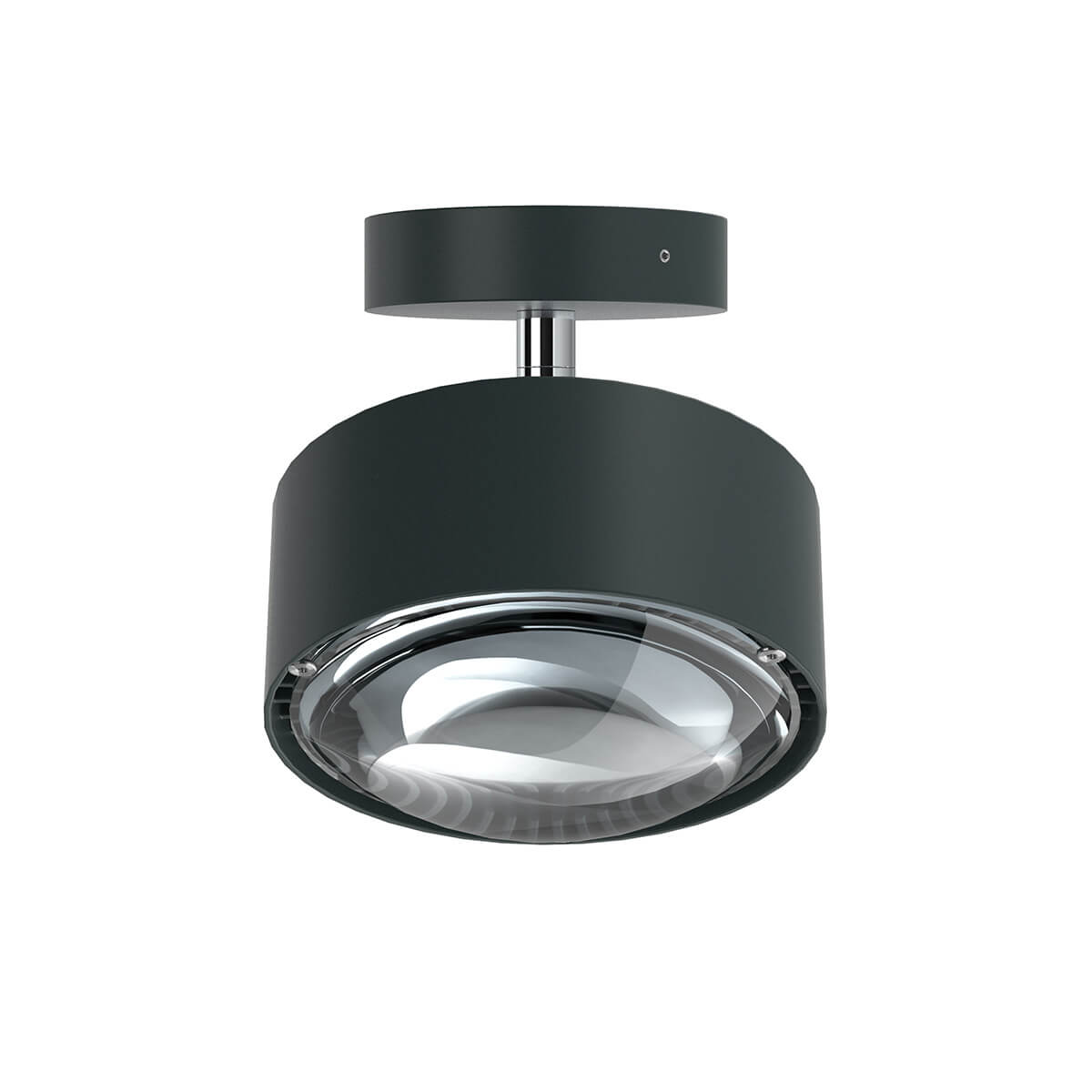 Top Light Puk Maxx Turn Downlight Deckenleuchte, Gehäuse, anthrazit matt / Chrom, mit Linse klar (nicht inbegriffen)