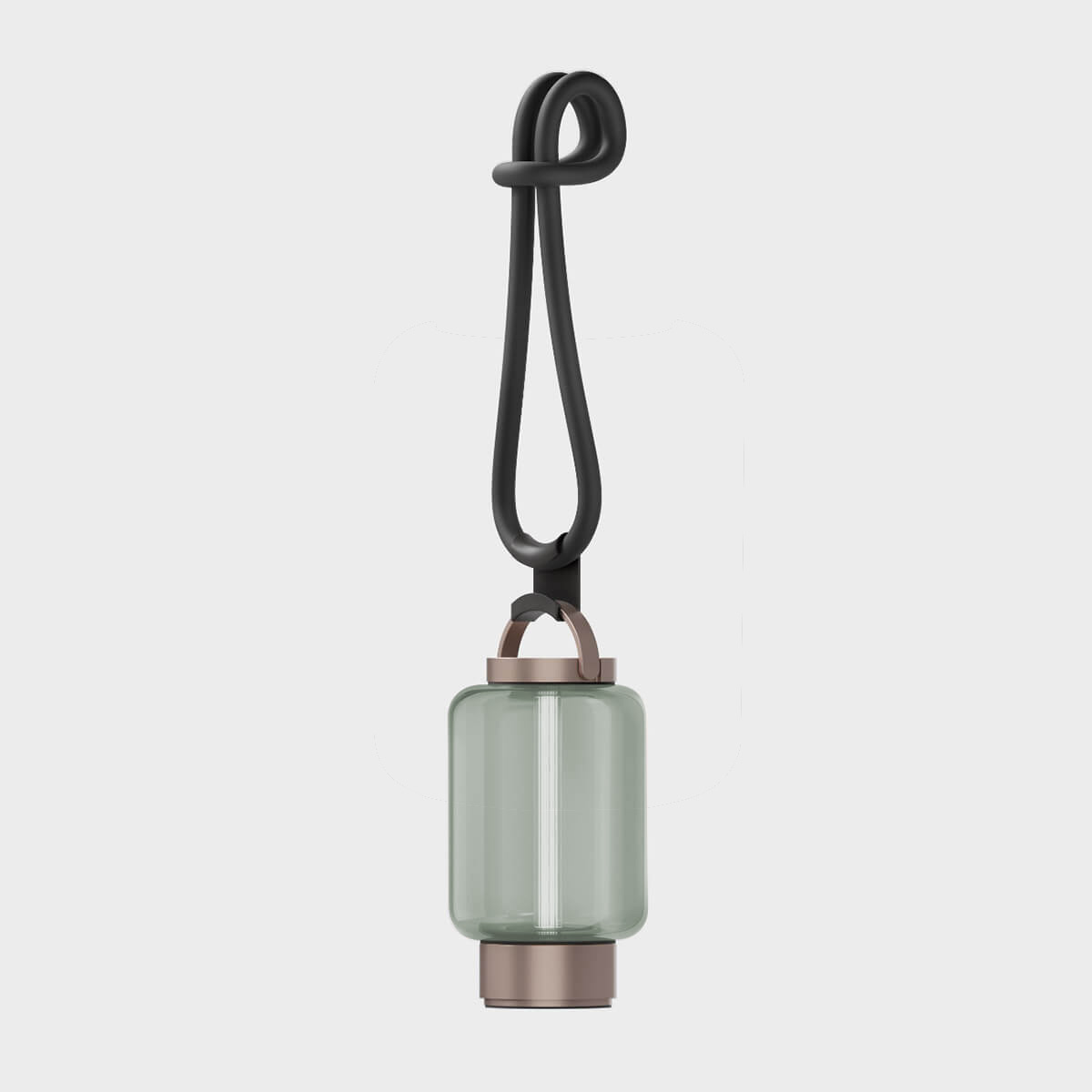 IP44.DE Qu LED Akkuleuchte mit Rope Aufhängung, bright bronze (Bronze), Glas: Jade