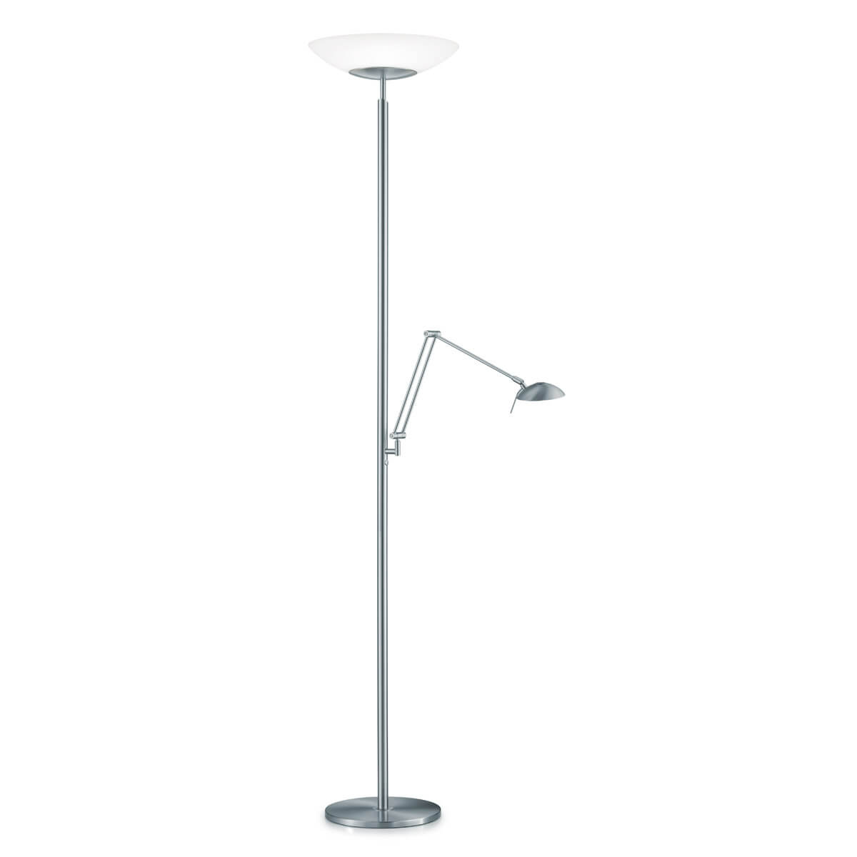Knapstein Elsa-L LED Deckenfluter mit Lesearm, Nickel matt