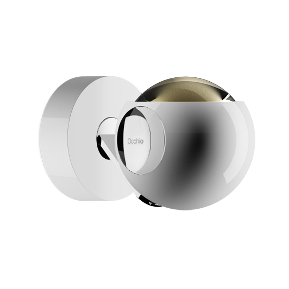 Occhio io 3d pico up C Wand- / Deckenleuchte, 2700 K, weiß glänzend, pads und body Chrom
