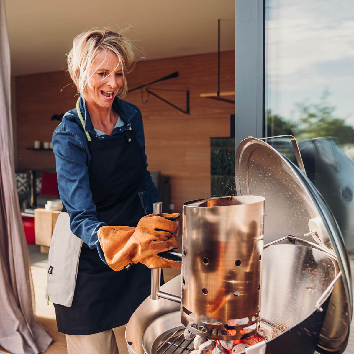 Höfats BBQ Starter Anzündkamin, Edelstahl gebürstet