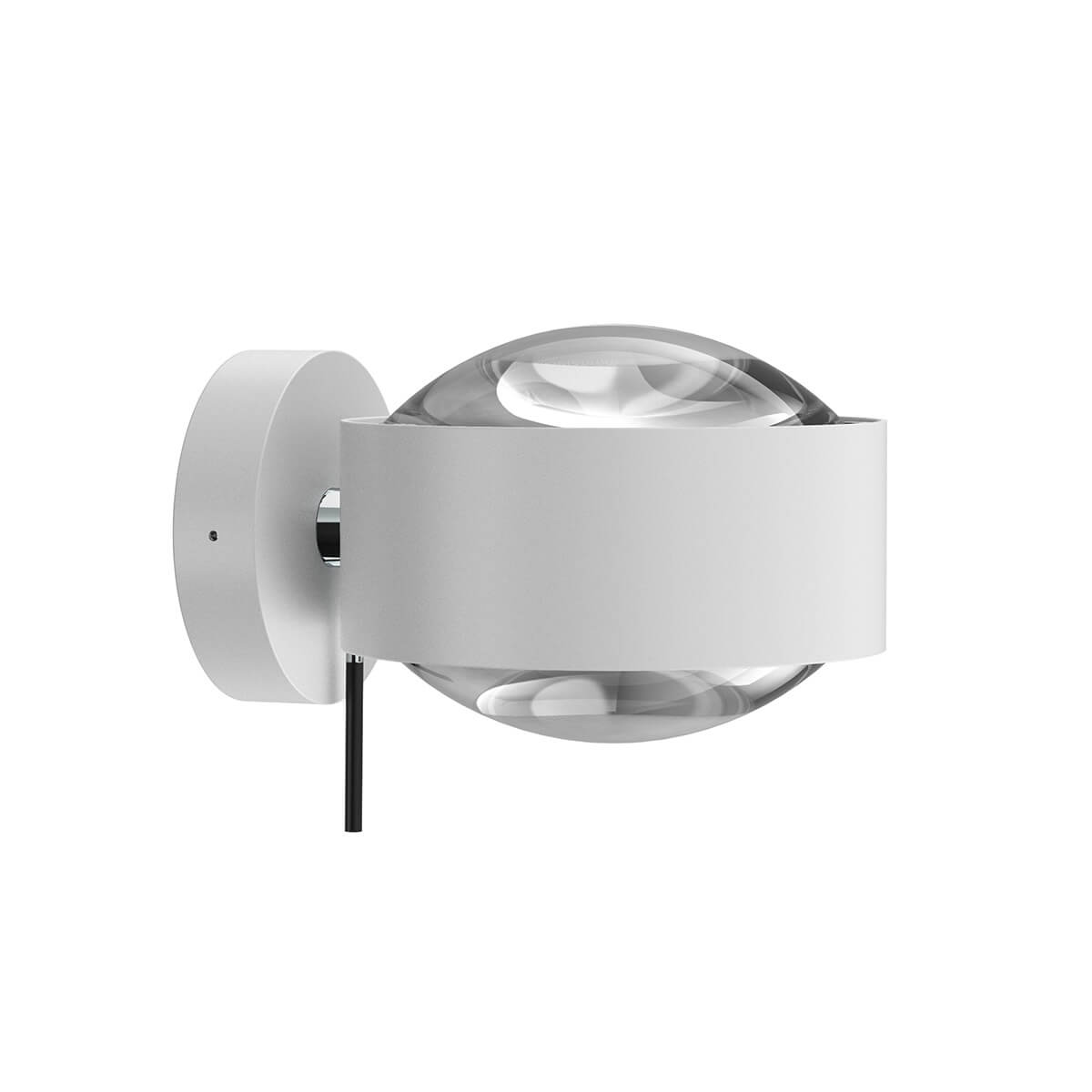 Top Light Puk Maxx Wall + Wandleuchte, Gehäuse, weiß matt / Chrom, mit Linse klar / Linse klar (nicht inbegriffen)