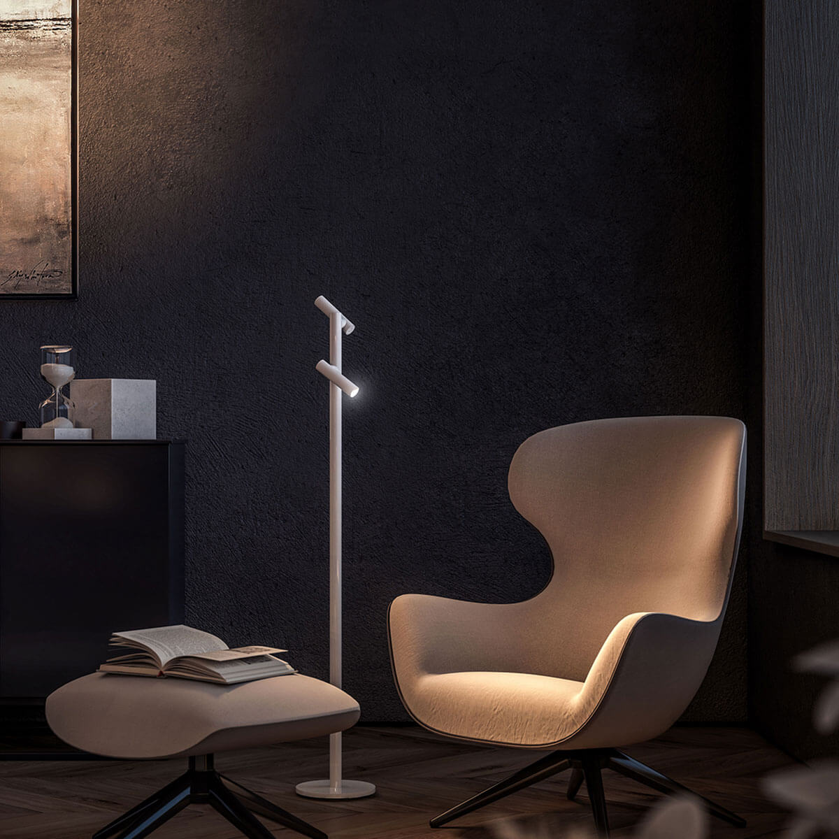 Sompex Tubo LED Akkustehleuchte, 2-flg., weiß