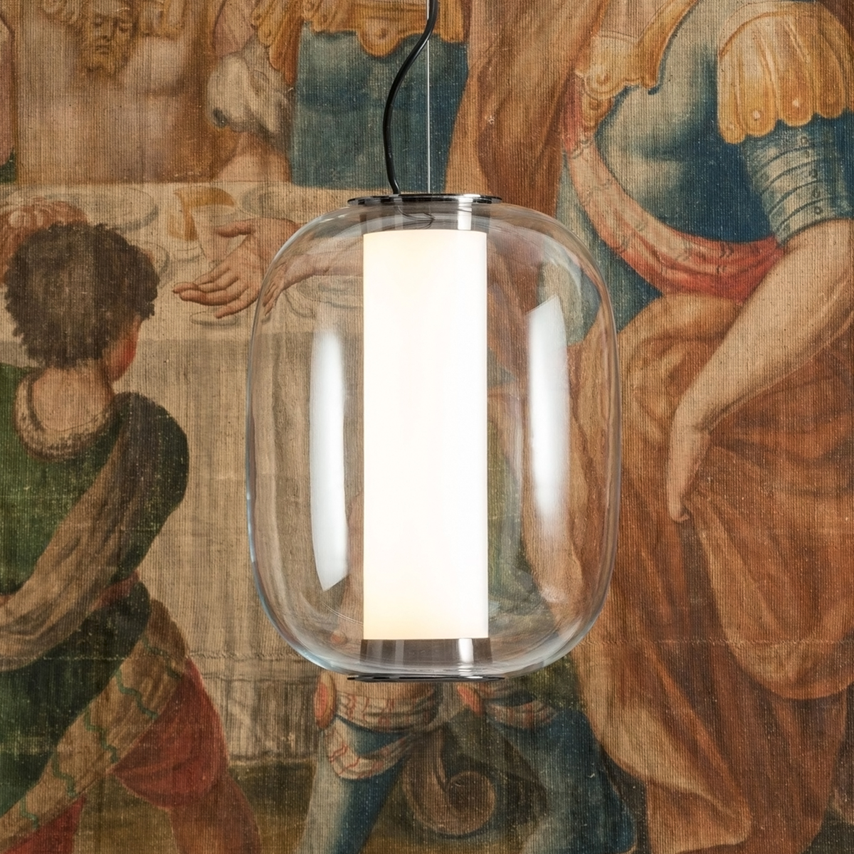 Fontana Arte Meridiano Grande LED Pendelleuchte, Glas transparent