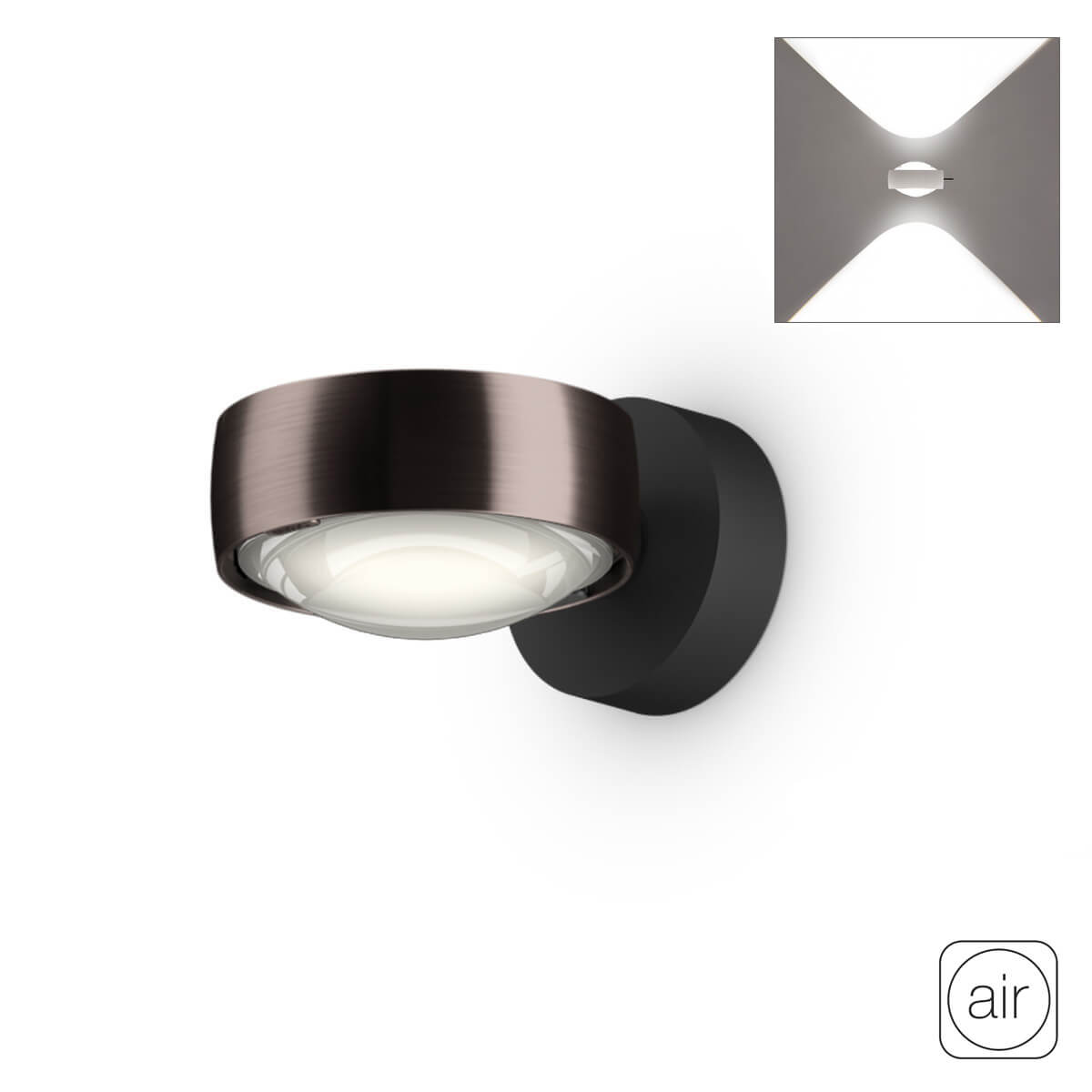 Sento D verticale up air LED Wandleuchte, 2700 K