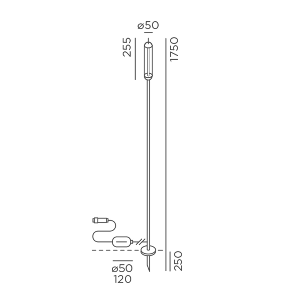IP44.DE Reed LED Erdspießleuchte Connect (für unbefestigte Beet- und Grünflächen), L, Höhe: 175 cm