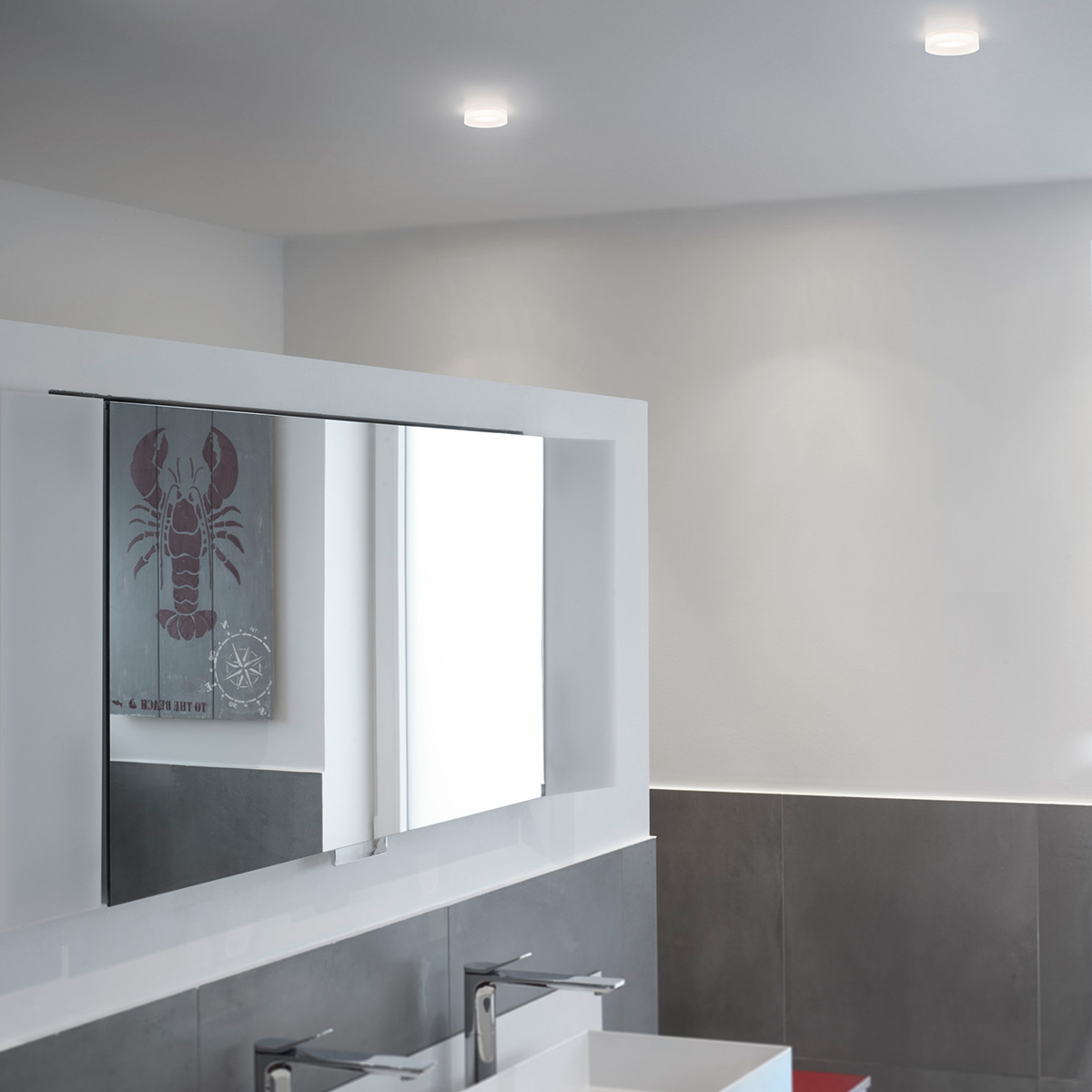 Helestra Iva LED Deckeneinbauleuchte mit Casambi-Modul, Acrylring satiniert