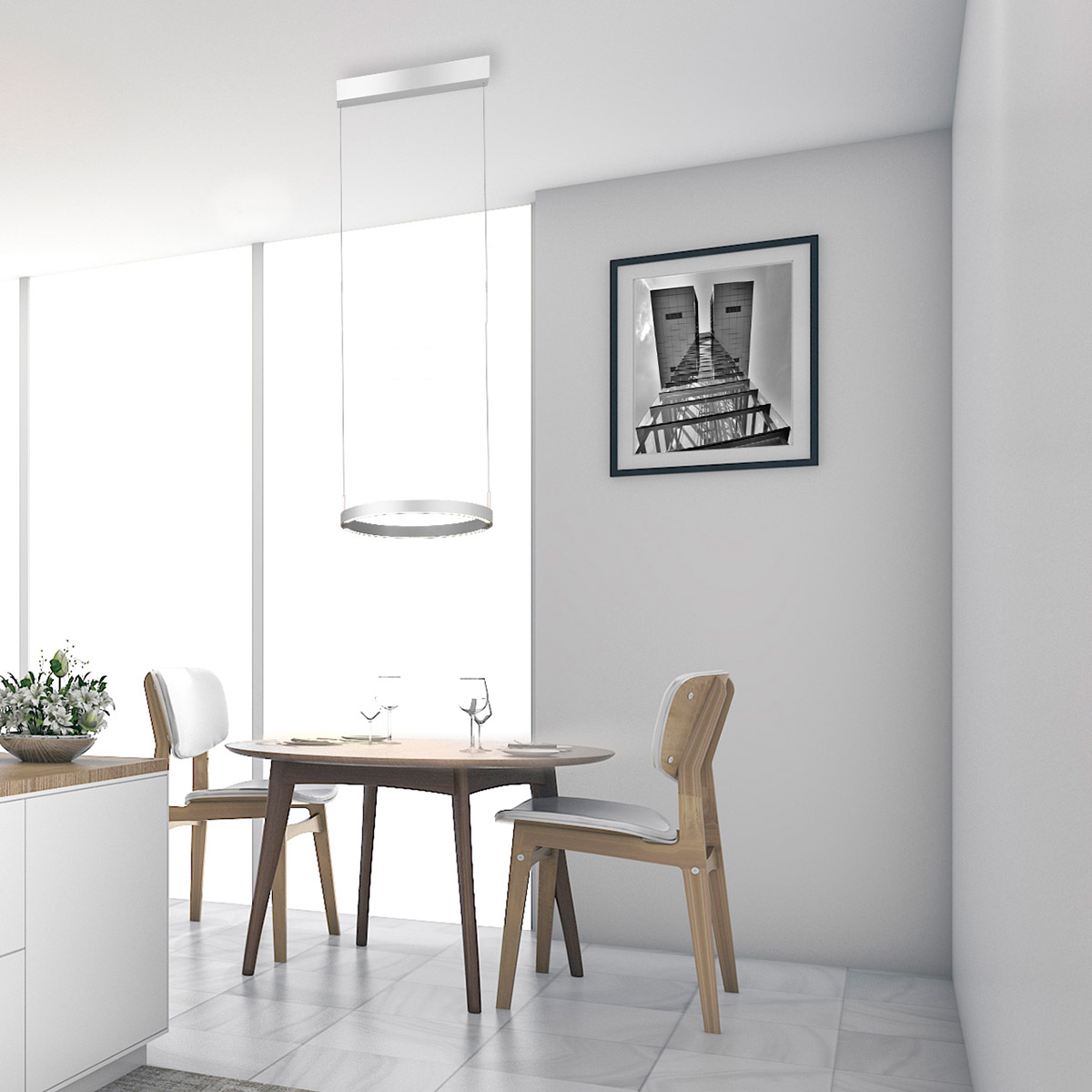 Bopp Float LED Pendelleuchte, Aluminium