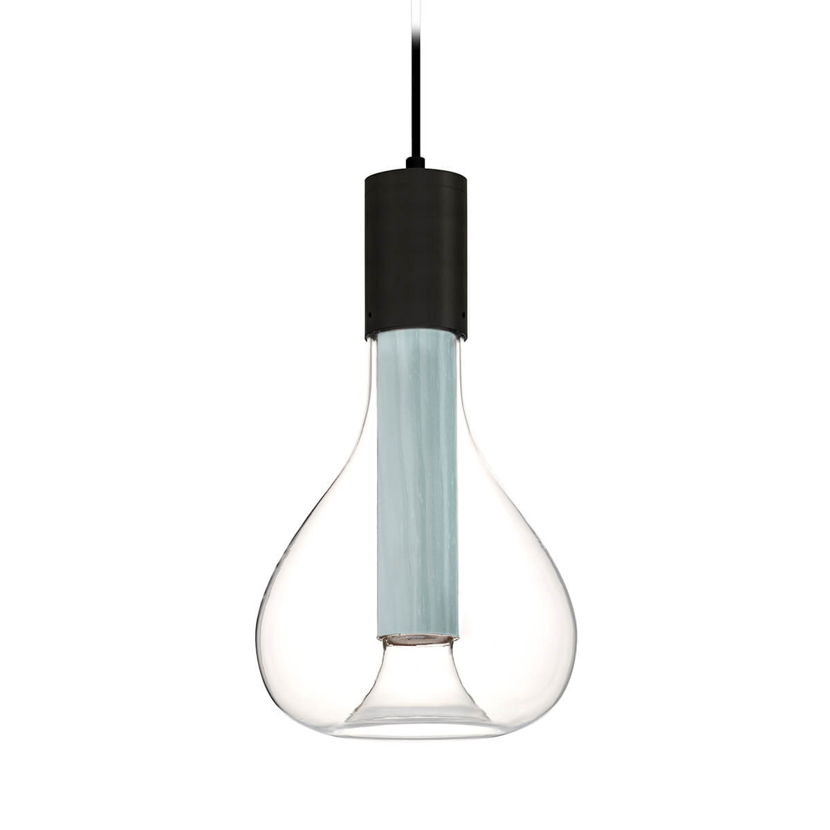 LZF Lamps Eris Pendelleuchte, schwarz matt / meeresblau