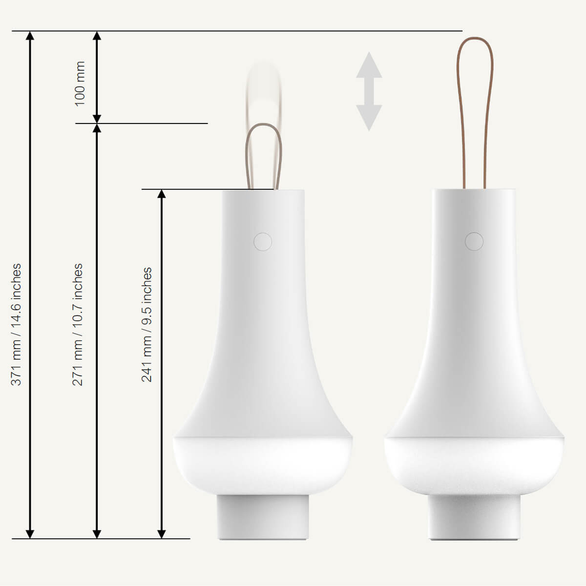 Louis Poulsen Tomoshi Portable LED Akkuleuchte, Maßzeichnung