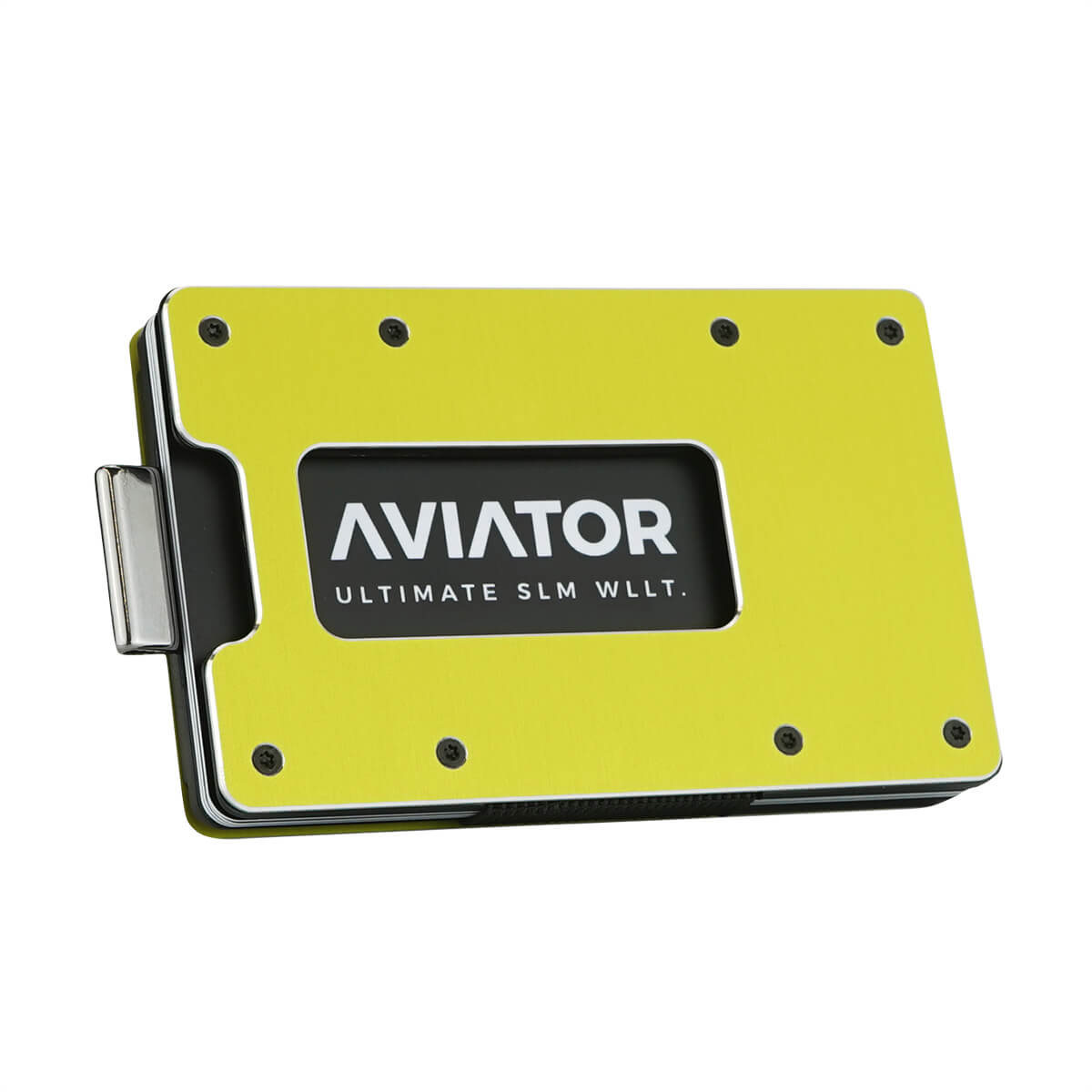 Aluminium Electric Lime Slide Slim Wallet Geldbörse