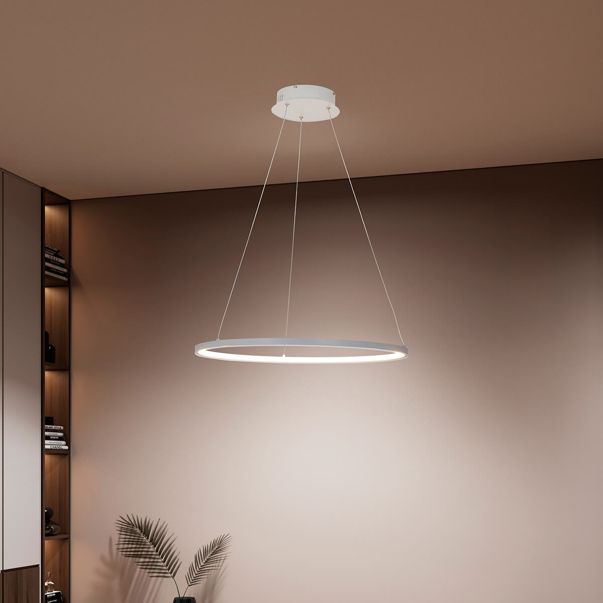 Orange One Messina Ring LED Pendelleuchte, Ø: 80 cm, weiß