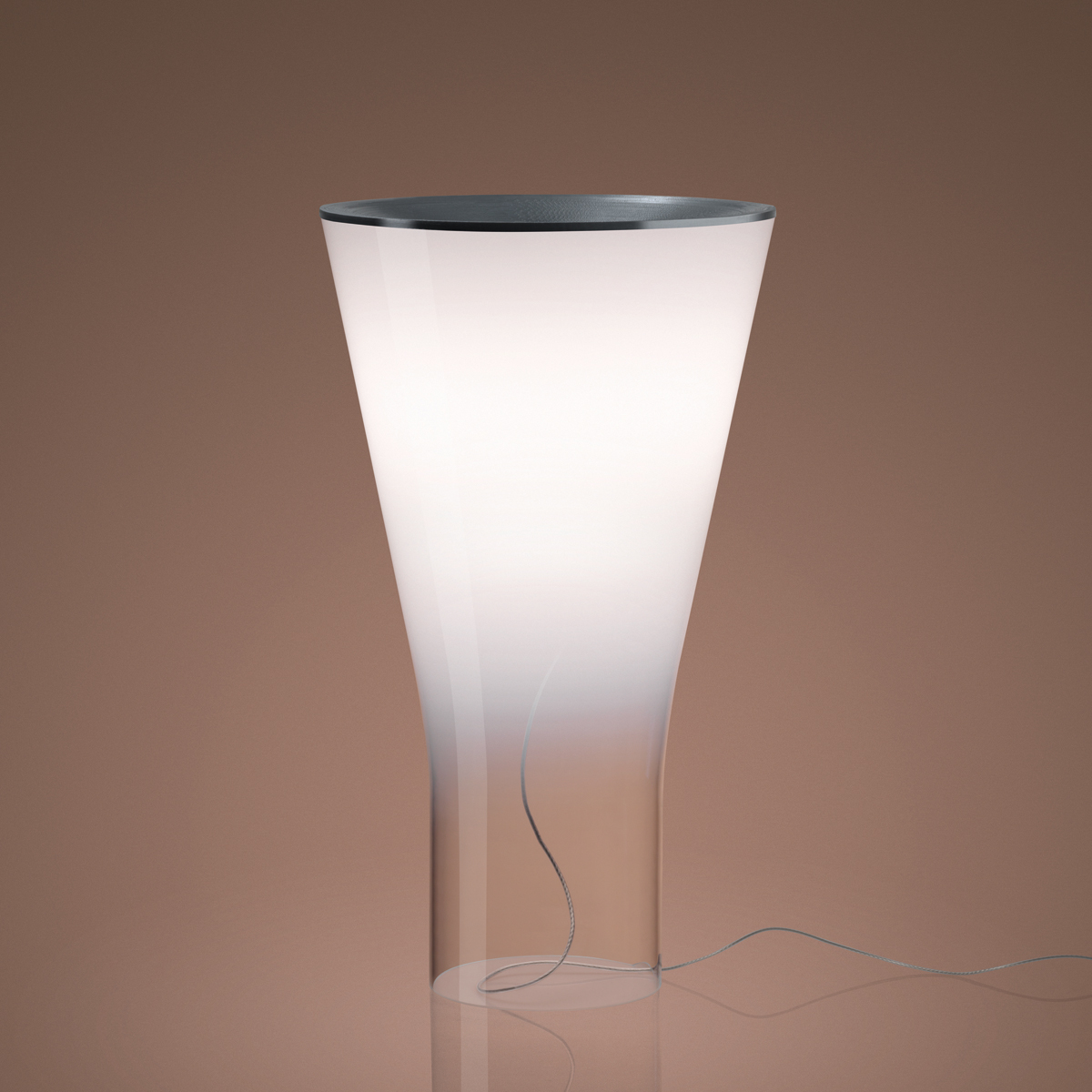 Foscarini Soffio LED Tavolo, Glas transparent / weiß Soffio LED Tavolo