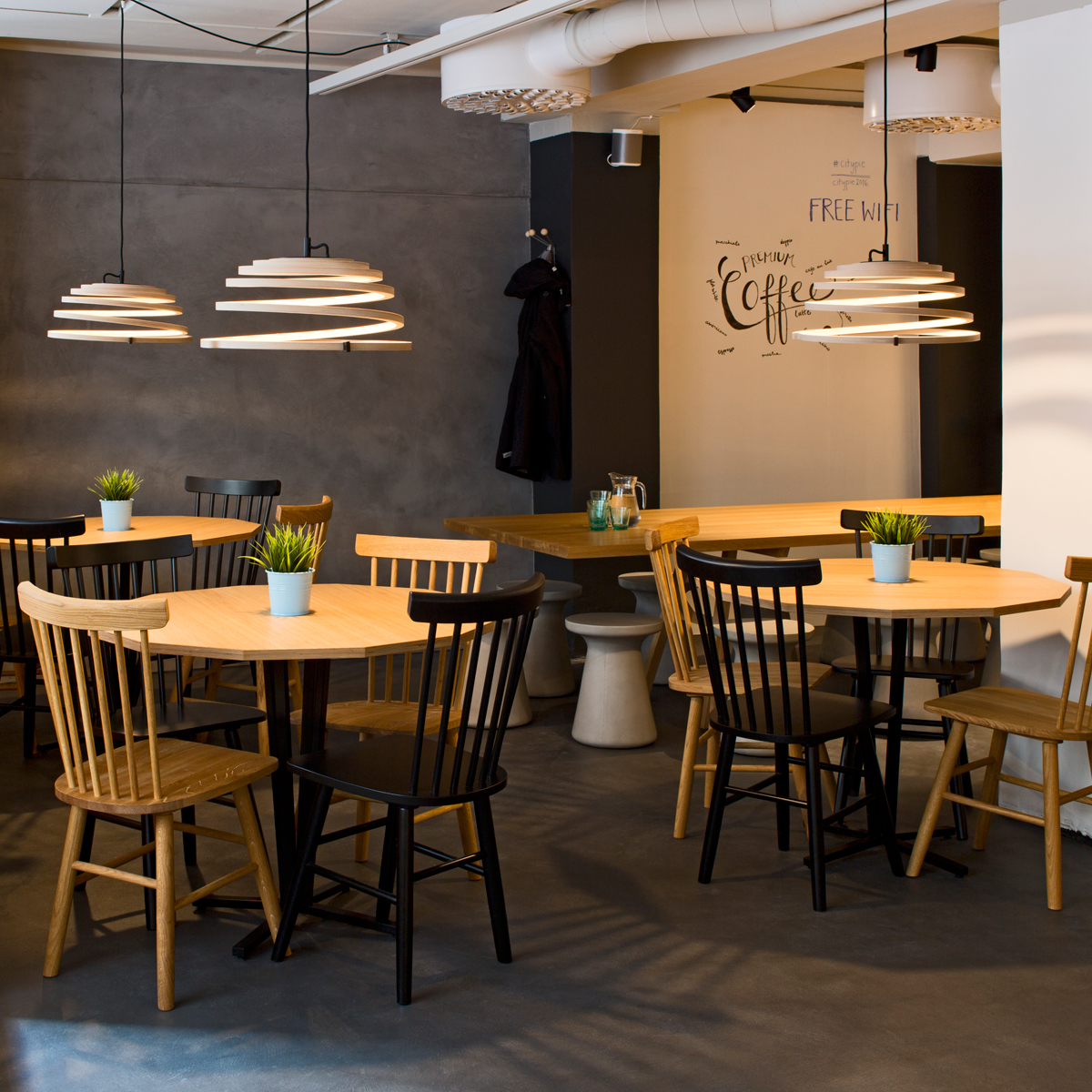 Secto Design Aspiro 8000 Pendelleuchte, Birke natur, Kabel: schwarz