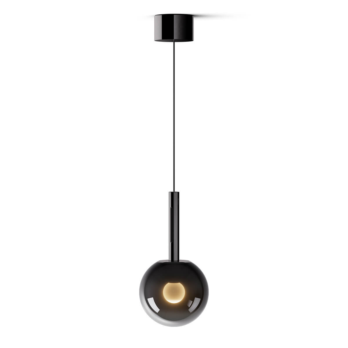 Occhio Luna sospeso var up LED Pendelleuchte, variabel, Ø: 16 cm, dark chrome