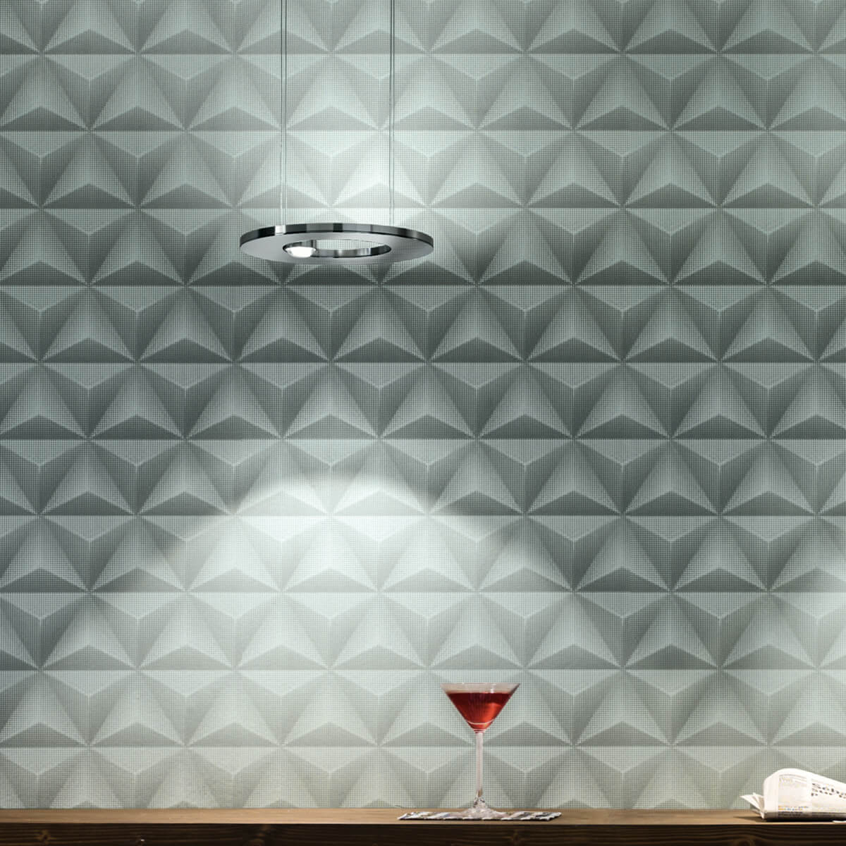 Cini & Nils Passepartout25 sopratavolo LED Pendelleuchte, Rückläufer, Chrom / Alu geschliffen Passepartout25 sopratavolo LED Pendelleuchte, Rückläufer