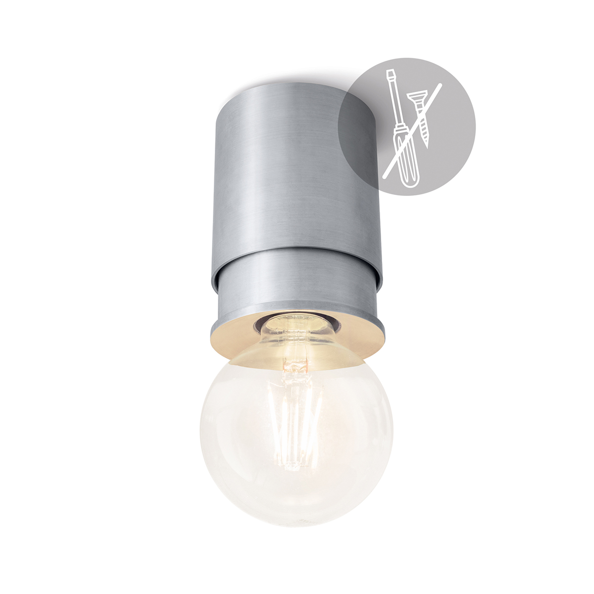 Twister Lighting Twister Pure Wand- / Deckenleuchte, Aluminium