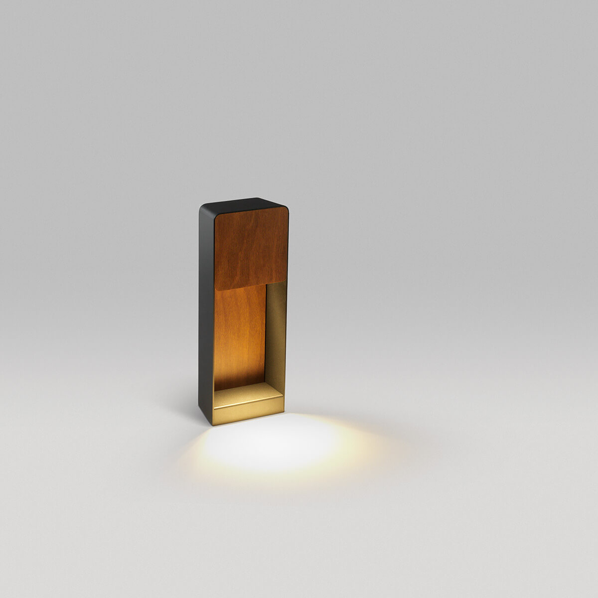 Marset Lab B 35 LED Stehleuchte, grafitgrau / Irokoholz dunkel