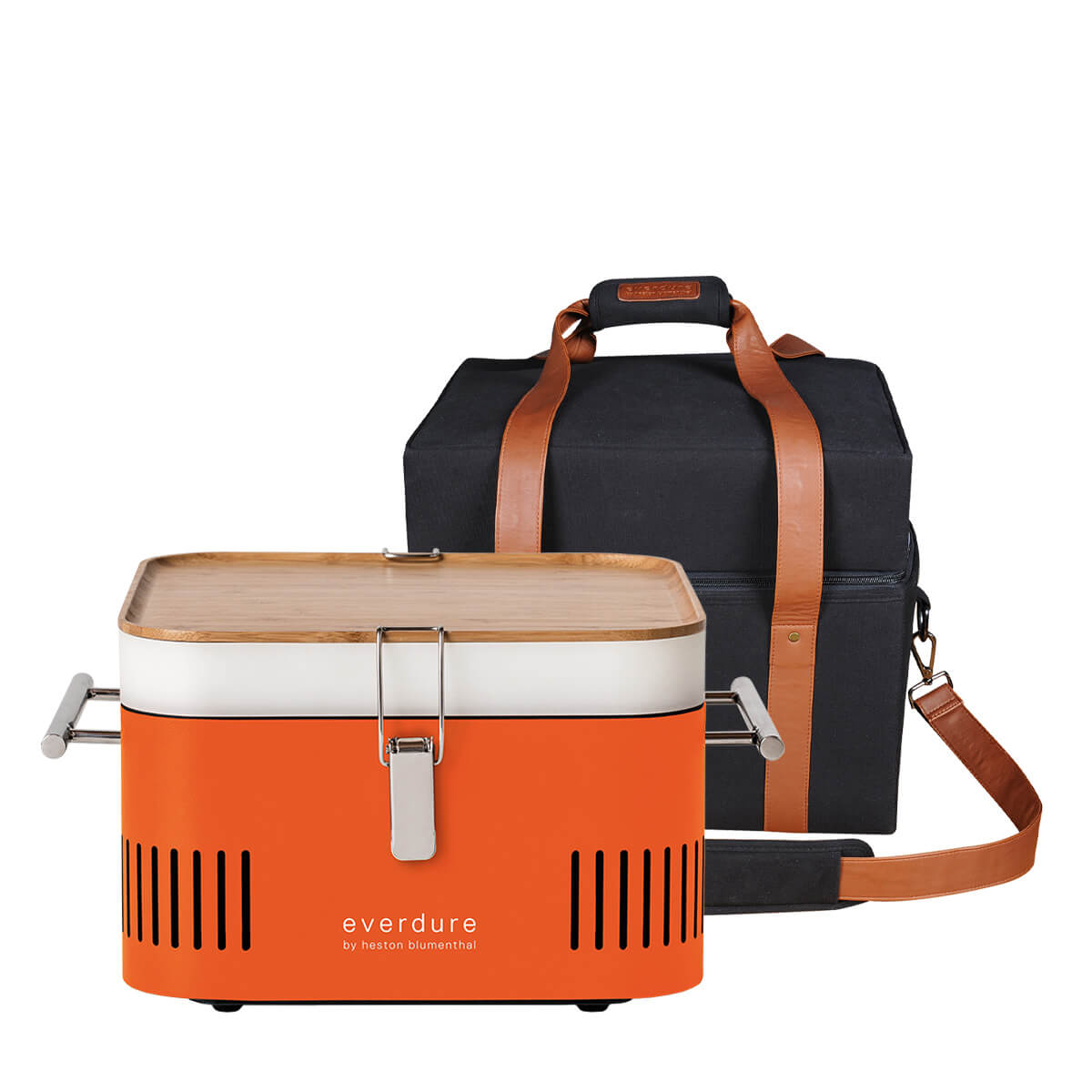 Everdure by heston blumenthal Cube Holzkohlegrill, tragbar, inkl. Transporttasche, orange Cube Holzkohlegrill, tragbar, inkl. Transporttasche