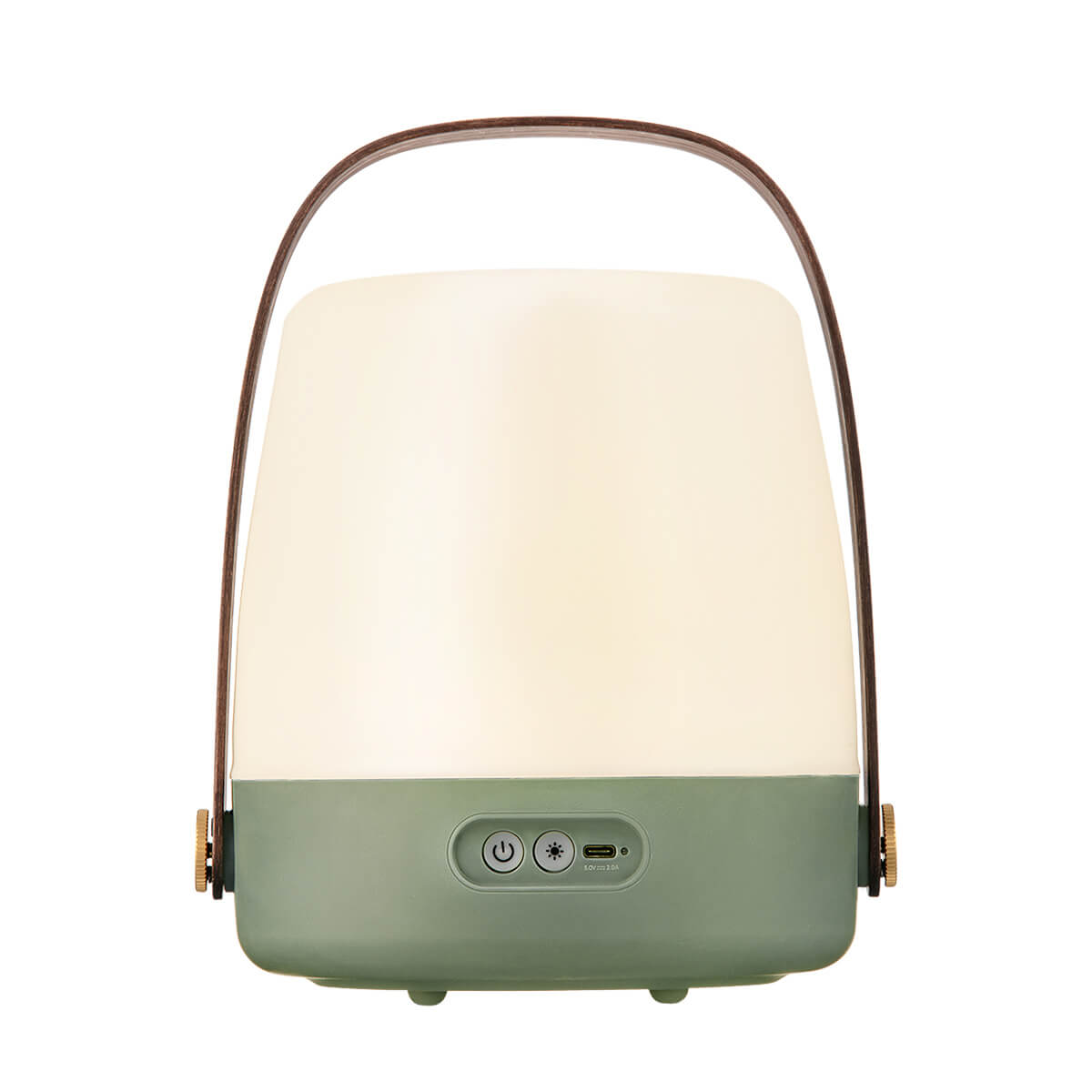Kooduu Lite-up LED Akkuleuchte, Petroleum (grün), Vorderseite (eingeschaltet)