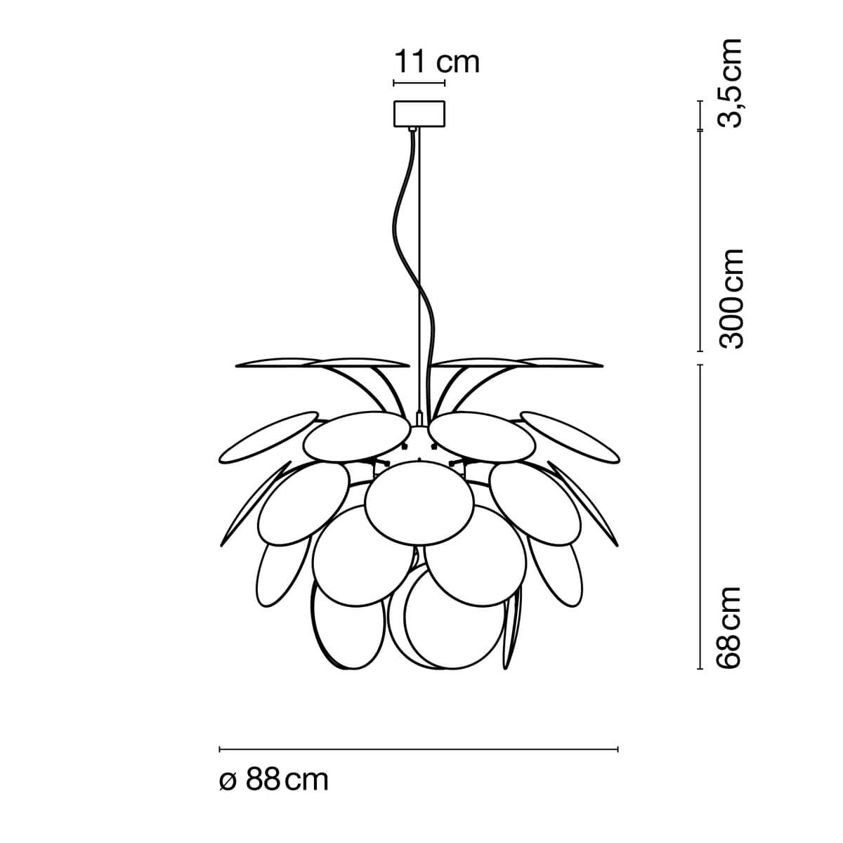 Marset Discocó 88 Pendelleuchte, Maßzeichnung