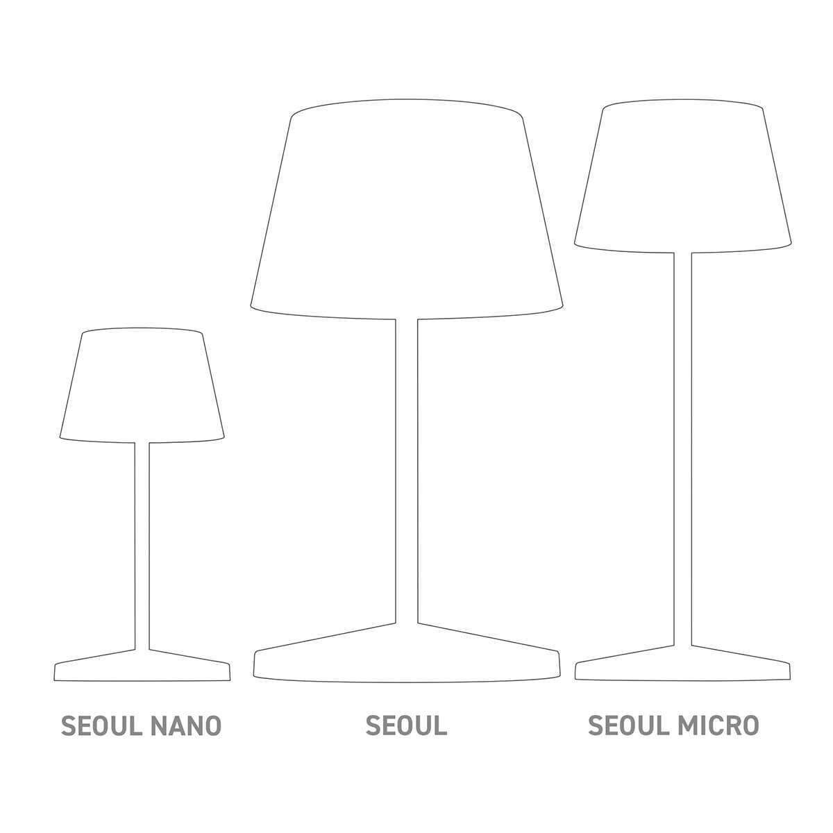 Villeroy & Boch Seoul LED Akkuleuchten, Leuchtenfamilie (Größenverhältnis)