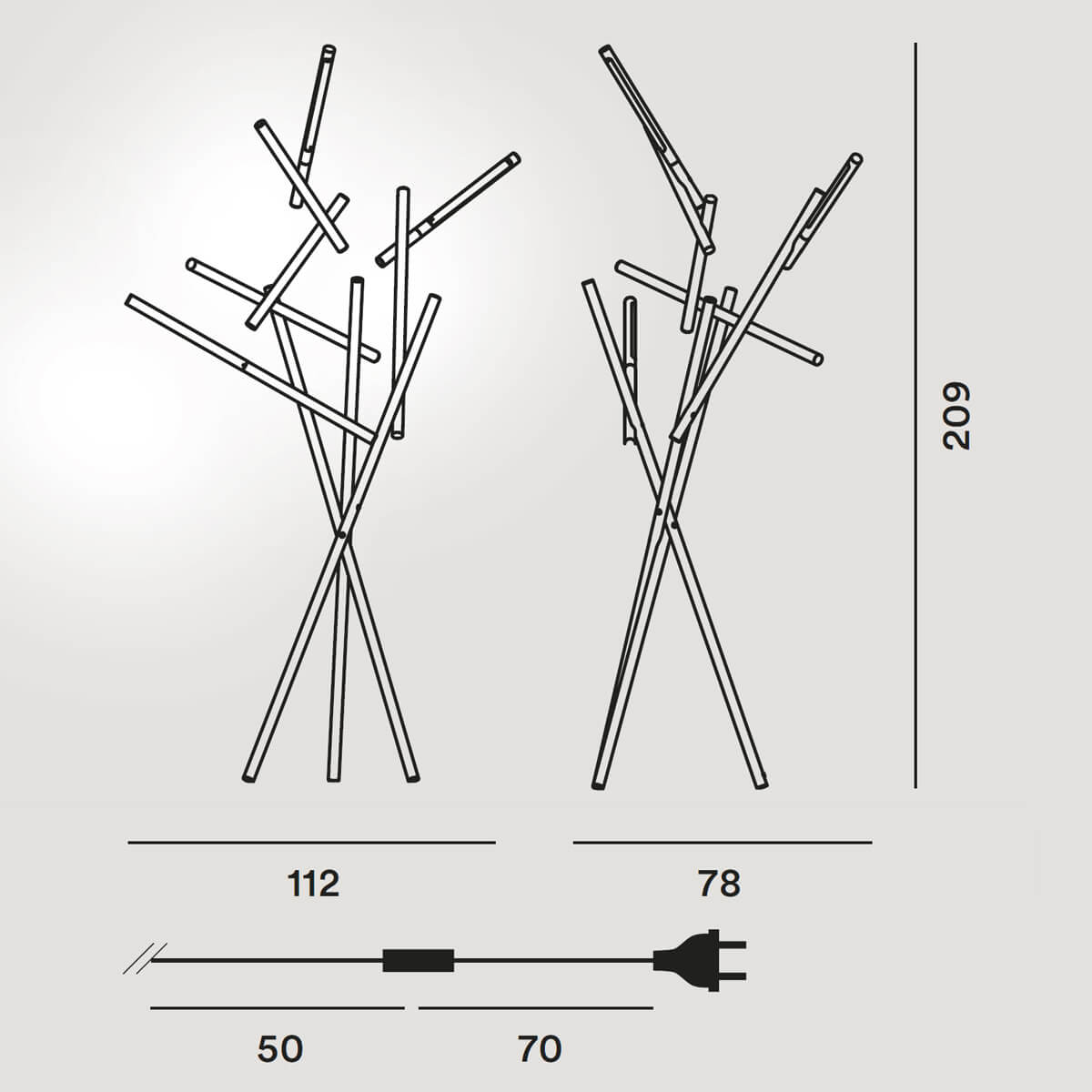 Foscarini Tuareg LED Terra, Maßzeichnung