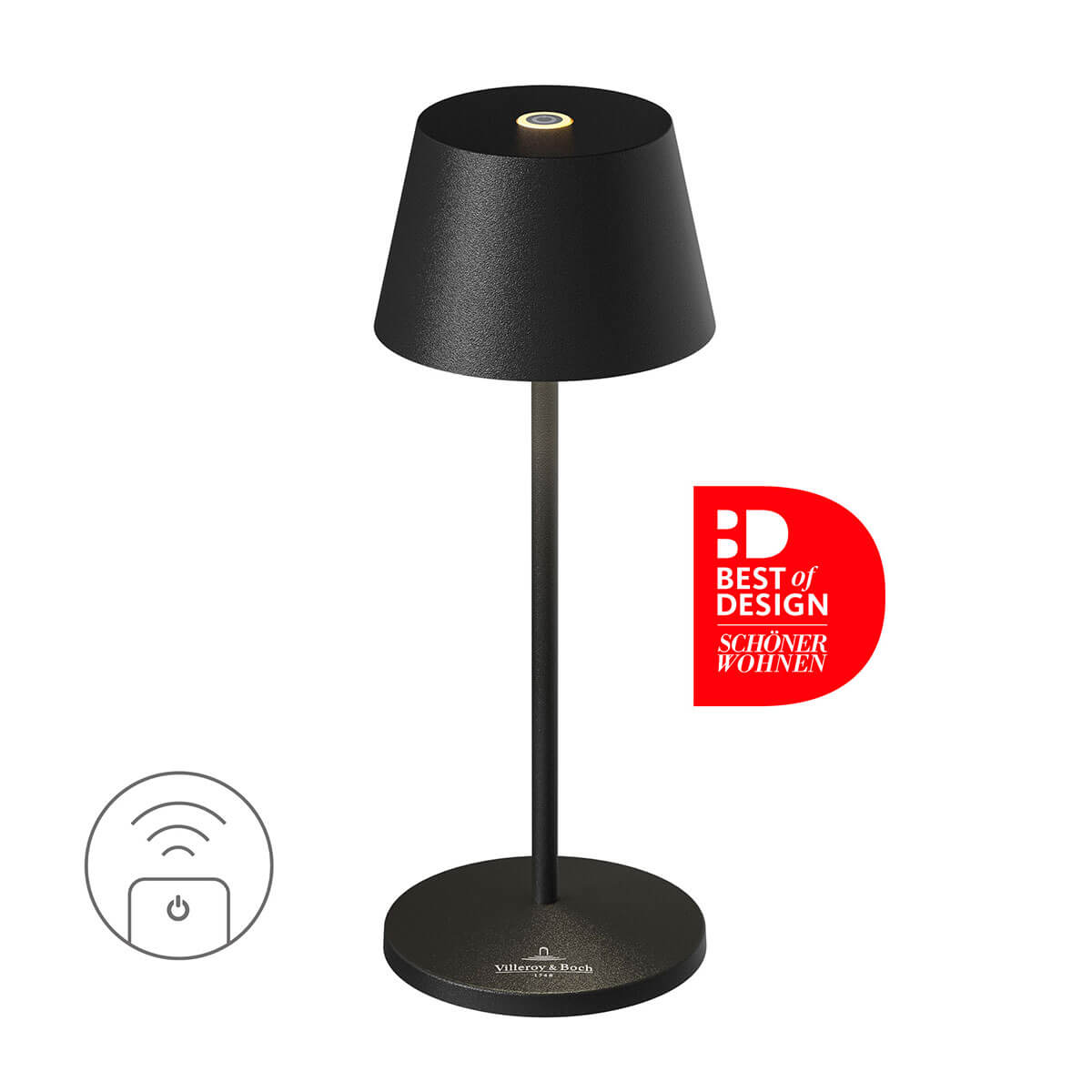 Villeroy & Boch Seoul Micro RC LED Akkuleuchte, schwarz