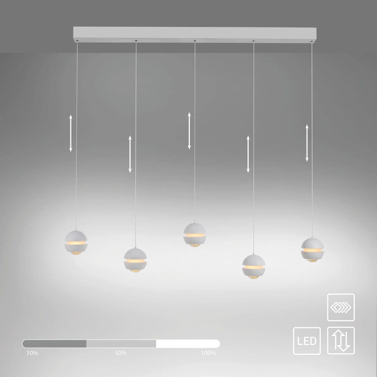 Lini LED Pendelleuchte, 5-flg.