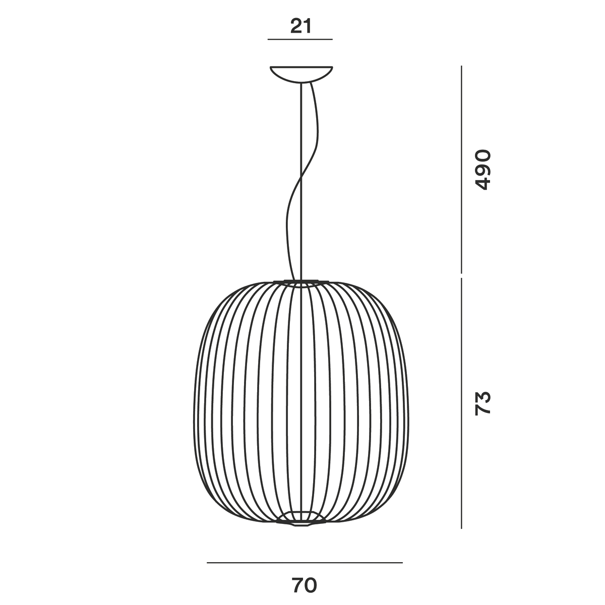 Foscarini Spokes 2 Large LED Sospensione, Maßzeichnung