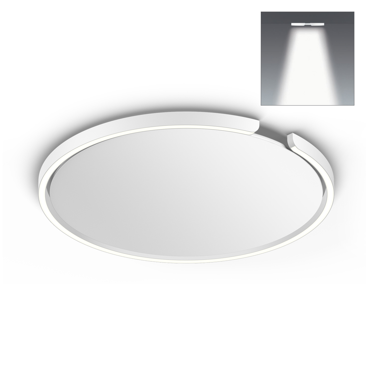 Occhio Mito soffitto 60 up narrow LED Deckenleuchte, weiß matt