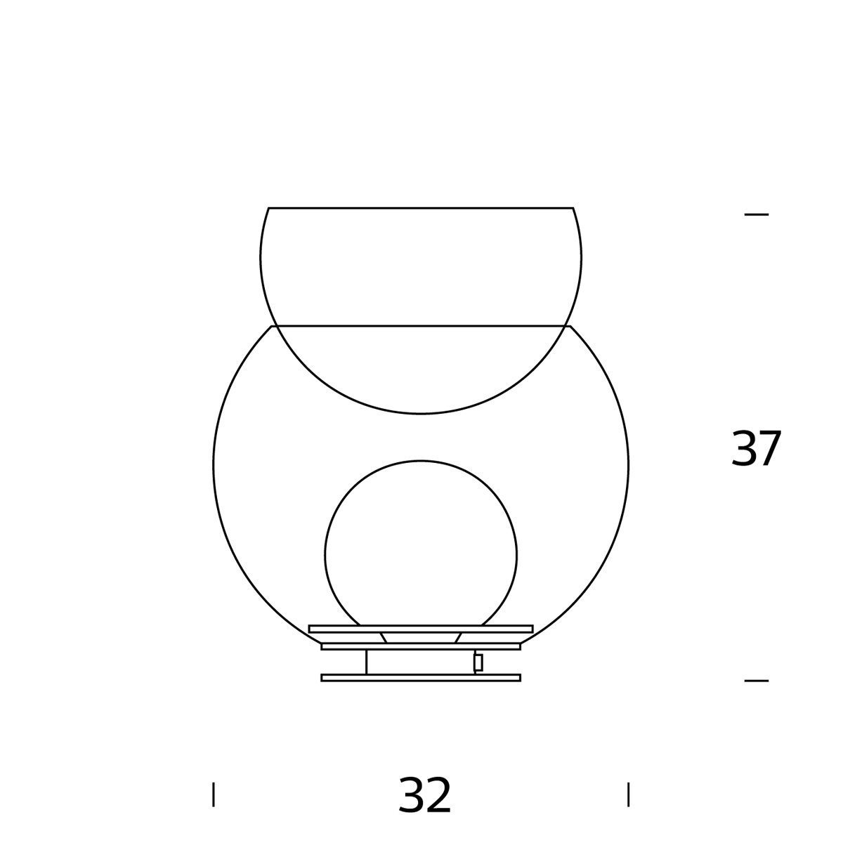 Fontana Arte Giova Tischleuchte, Höhe: 37 cm