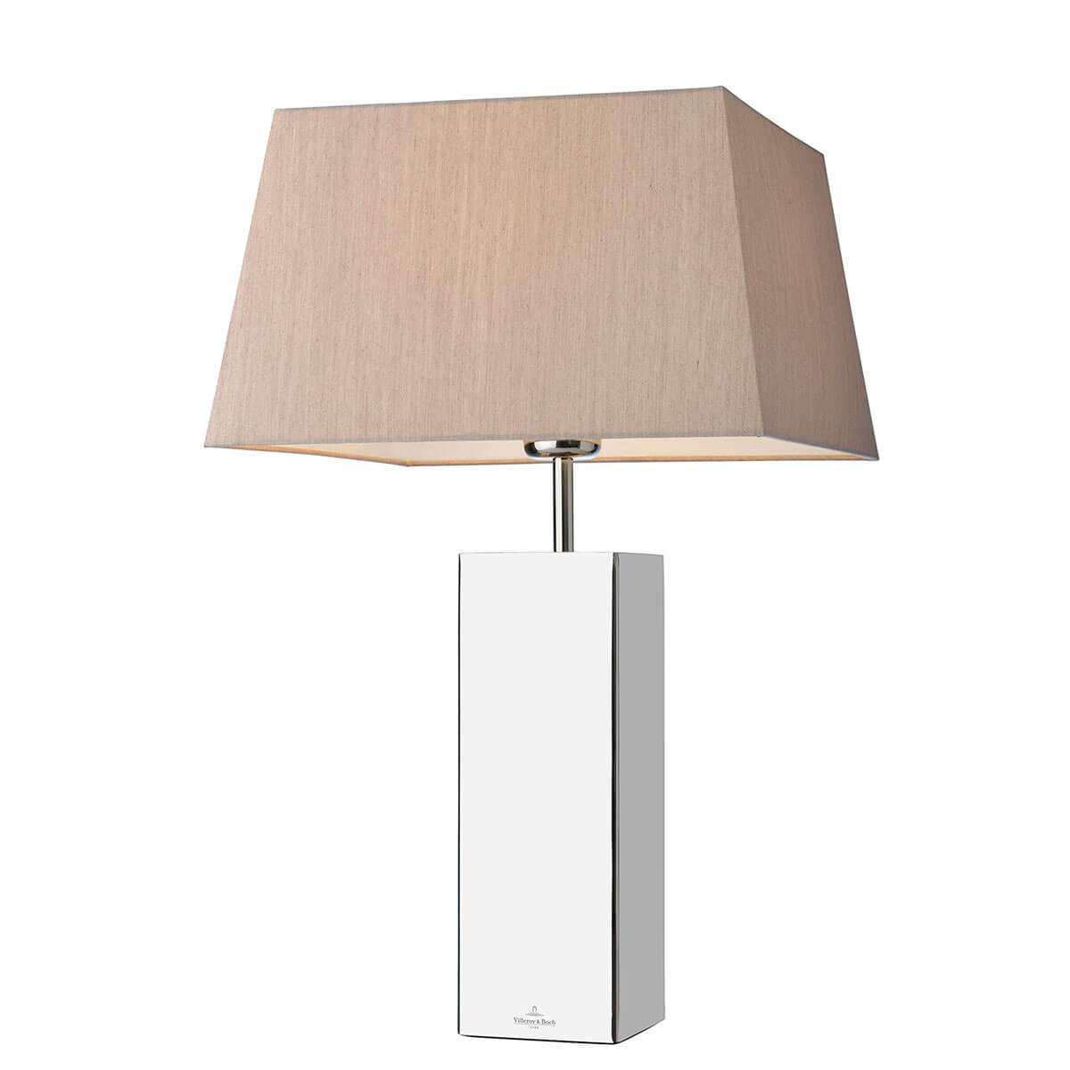 Villeroy & Boch Prag Tischleuchte, Body: Silber, Stoffschirm: beige