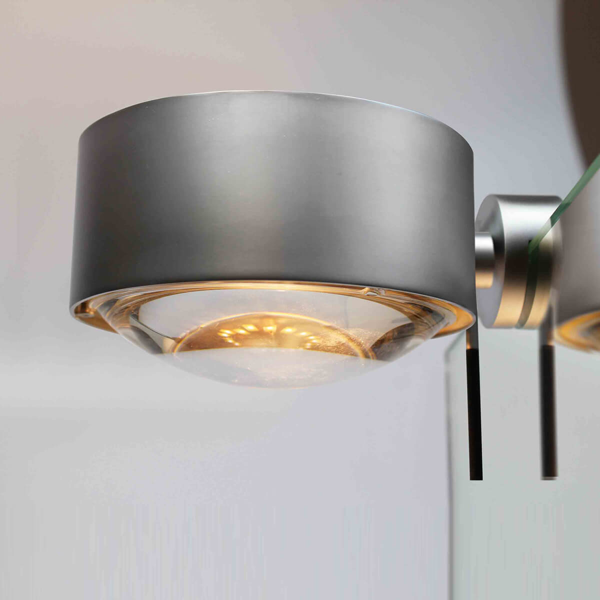Top Light Puk Maxx Fix + LED Klemmleuchte, Gehäuse, Chrom matt, mit Glas satiniert / Linse klar