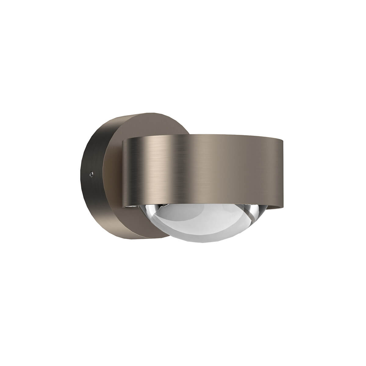 Top Light Puk Mini Wall LED Wandleuchte, Gehäuse, Nickel matt, mit Linse klar / Glas satiniert (nicht inbegriffen)