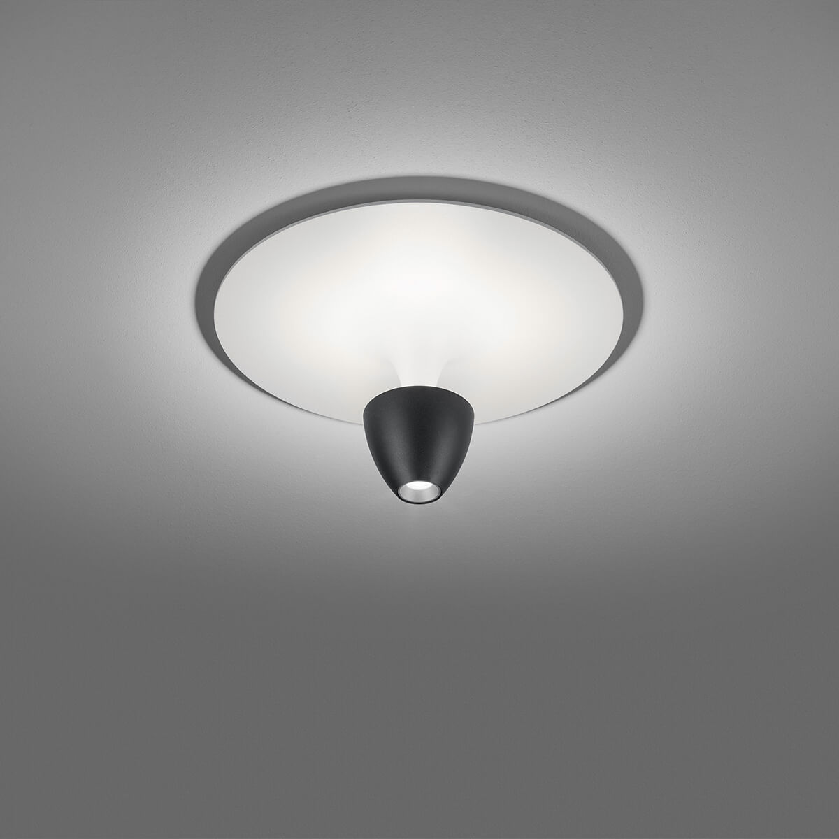 Helestra Redo LED Deckenleuchte, Ø: 30 cm, schwarz / weiß