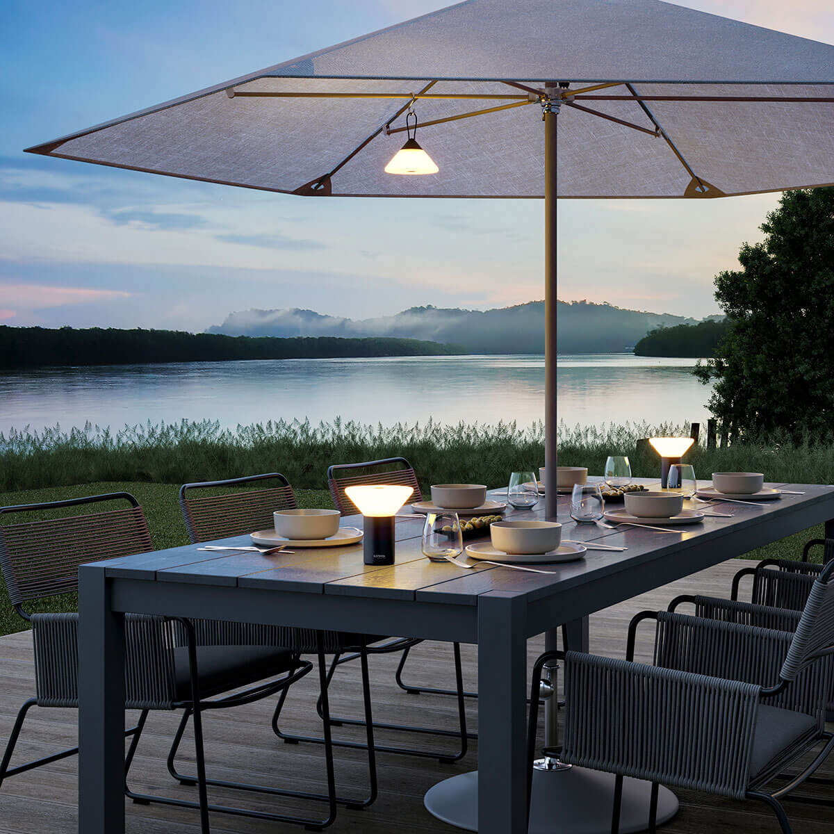 Sompex Mikono LED Akku-Pendelleuchte, schwarz