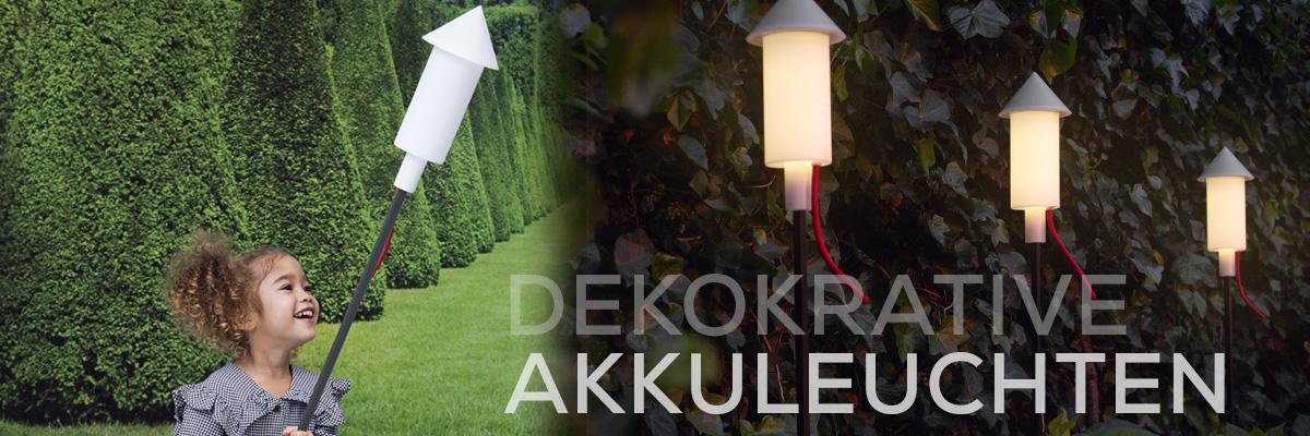 Kategoriebanner dekorative Akkuleuchten Outdoor Kategoriebanner dekorative Akkuleuchten Outdoor