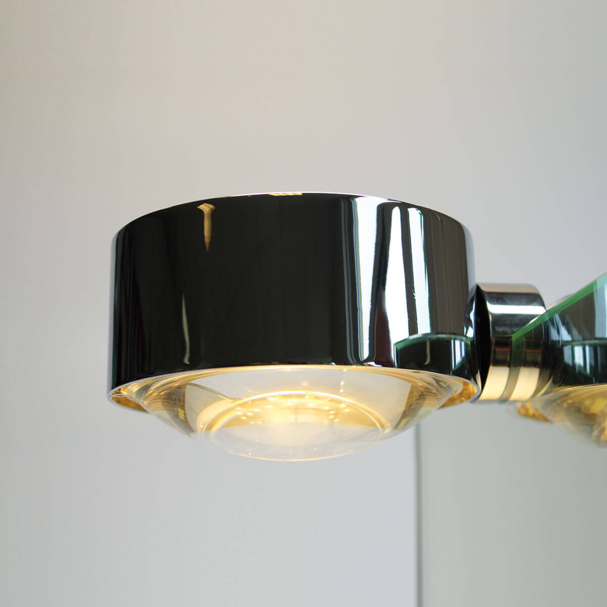 Top Light Puk Mini Fix LED Klemmleuchte, Chrom, mit Glas satiniert / Linse klar