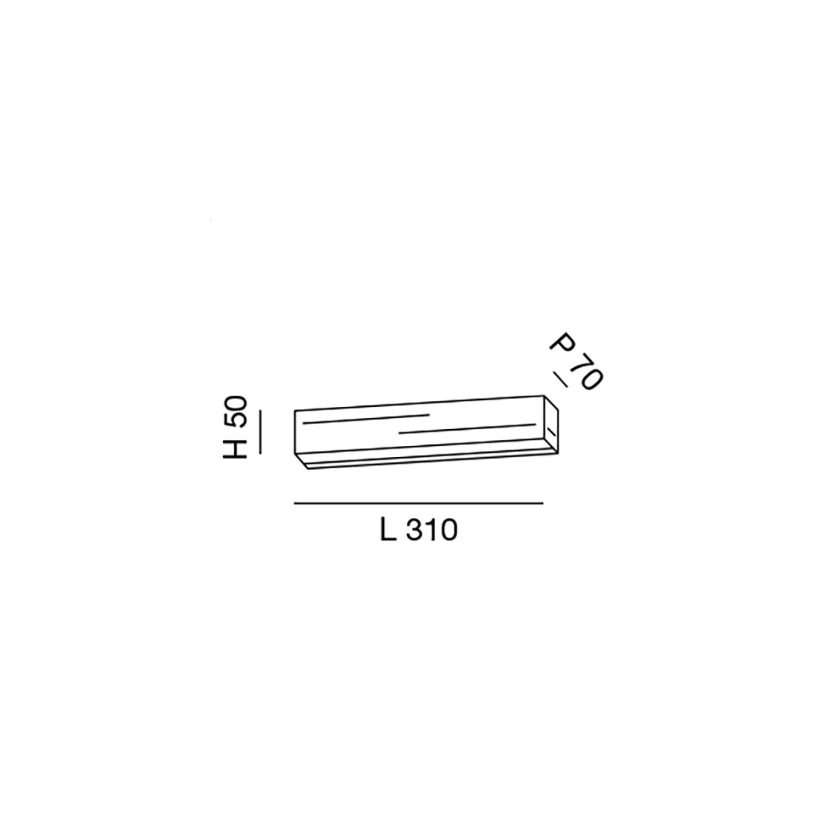 Fabas Luce Banny LED Wandleuchte Up & Down, Länge: 31 cm, Maßzeichnung