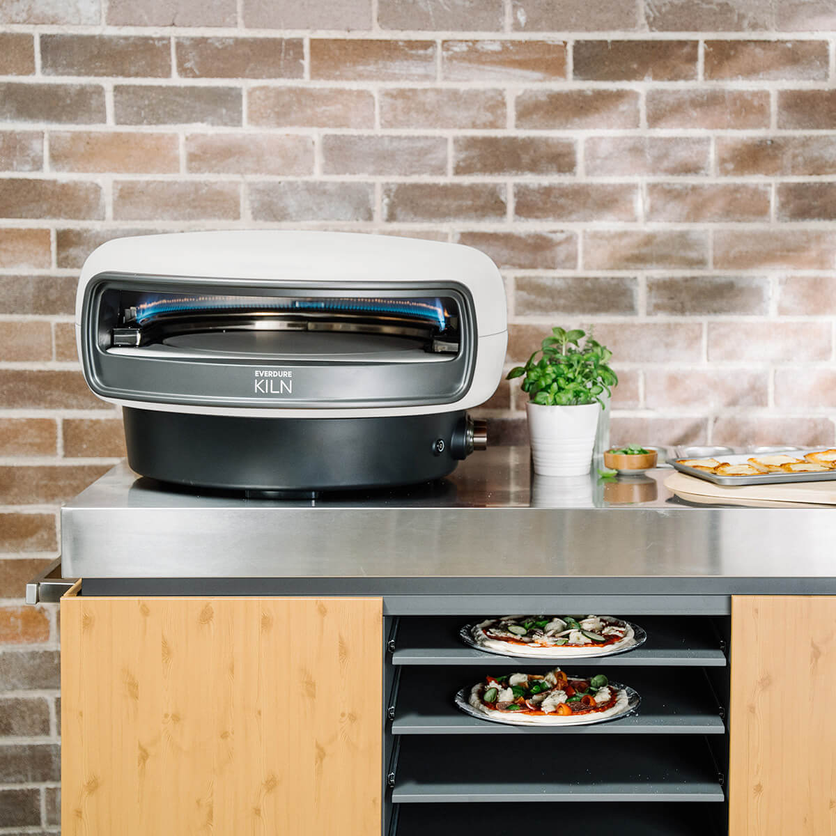 Everdure KILN Pizzaofen, 2 Brenner, rotierend, stone