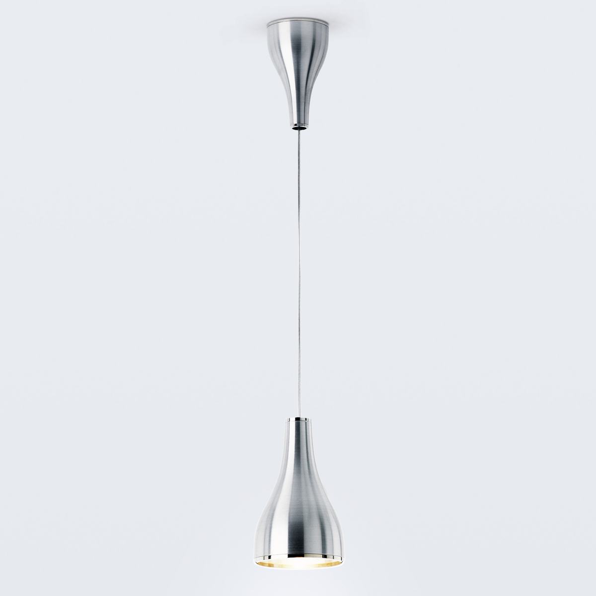 Serien.lighting One Eighty Suspension mit Höhenverstellung, L, Ø: 16 cm, Aluminium gebürstet