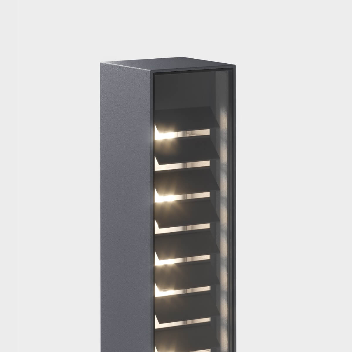 IP44.DE Lin LED Pollerleuchte, anthracite (anthrazit), Detail der Lamellen