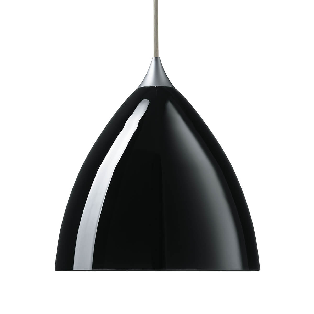 Bruck Duolare Silva Down Ø: 16 cm Fassung: Chrom matt Pendelleuchte, Glas: schwarz - Gold