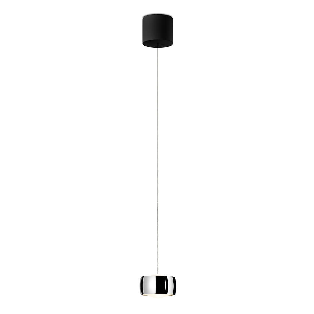 Oligo Grace LED Pendelleuchte, TW, unsichtbare Höhenverstellung, Chrom, Baldachin: schwarz