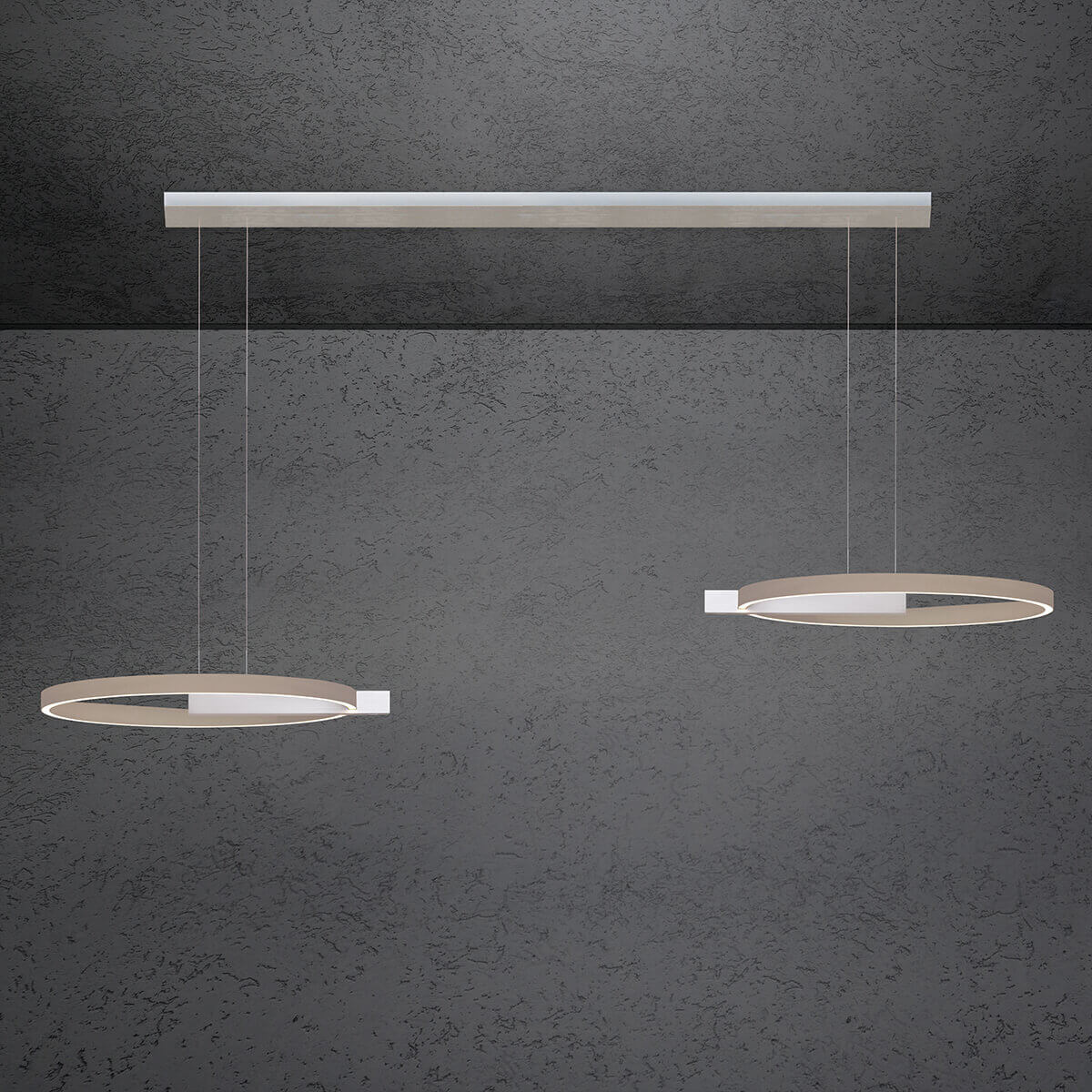 Alu geschliffen / taupe eloxal