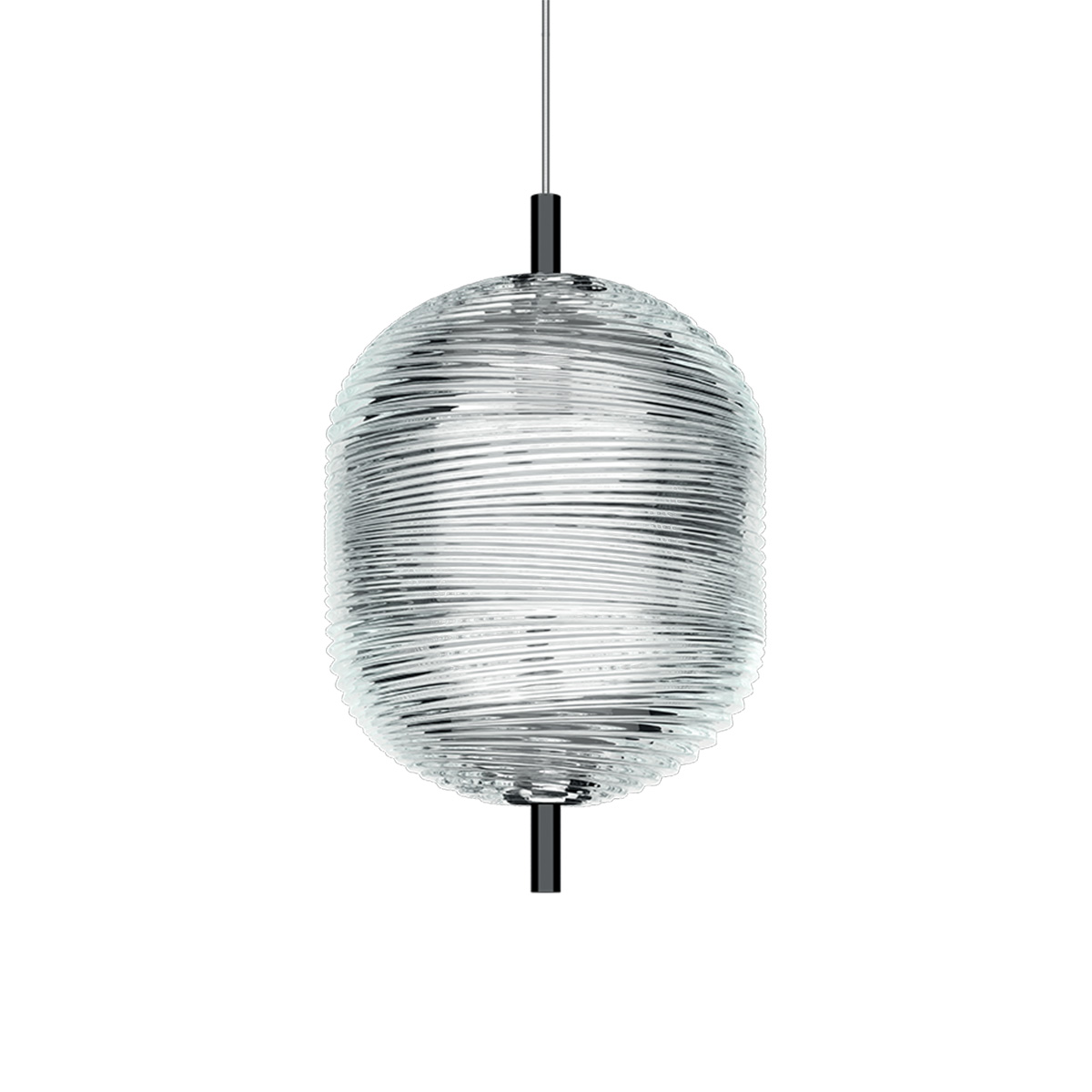 Lodes Jefferson Small LED Pendelleuchte, Chrom schwarz - Glas: transparent