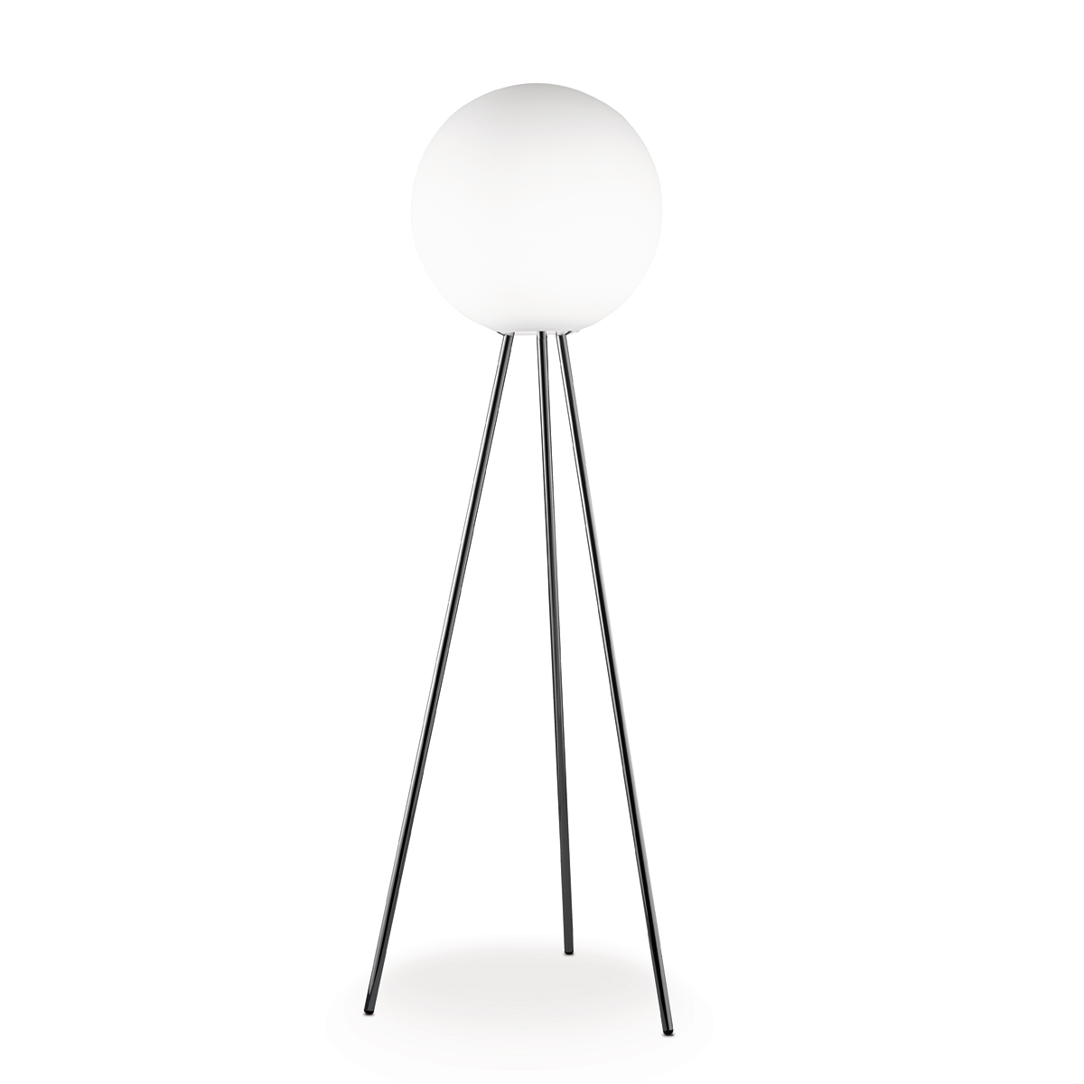 Fontana Arte Prima Signora Stehleuchte, Chrom, Schirm: Opalglas