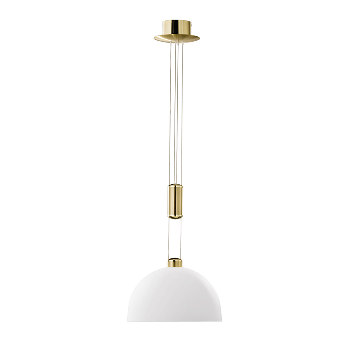 B+M Leuchten Moon II LED Pendelleuchte, Messing matt / poliert