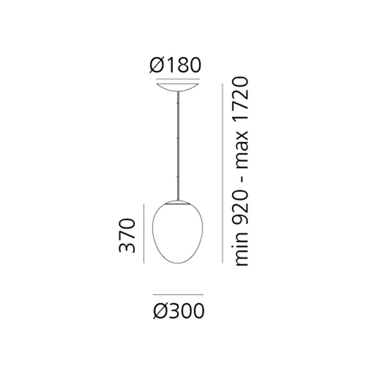Artemide Stellar Nebula LED Sospensione, Ø: 30 cm, Maßzeichnung